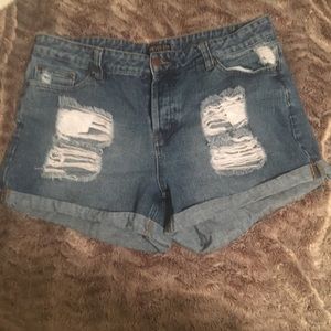 Forever 21 distressed high waisted shorts